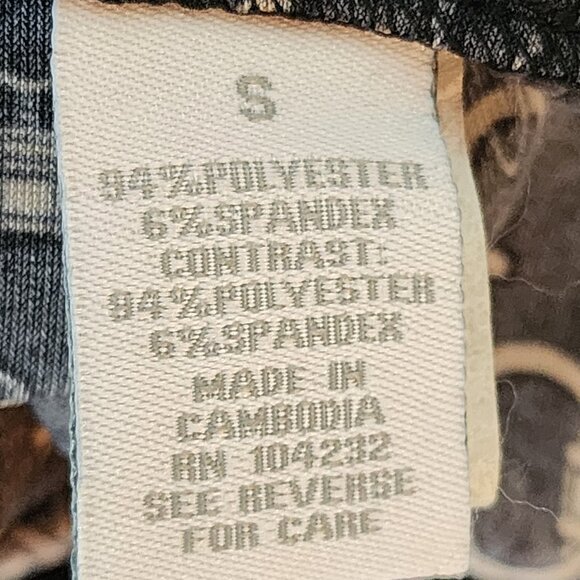 Dressbarn Black Gold Sequins Tortoise Circle Design Layer Look Poly Span Tunic S - Picture 14 of 16